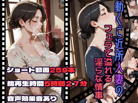 【CQ妖精雨風】動くご近所人妻のフェラで溢れる淫らな情事｜動画・アニメーション-評価