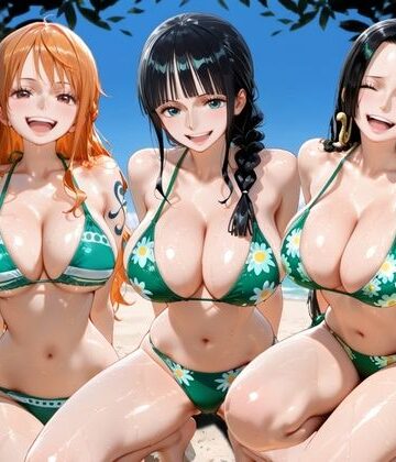 【ちこりこ】ビーチで出会った美女をナンパしてメス堕ちさせた話 ワ○ピース｜変身ヒロイン-評価