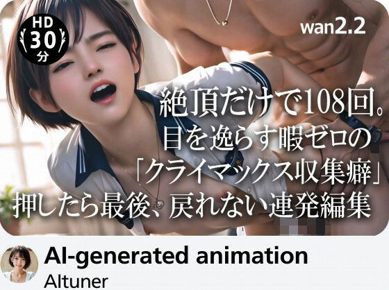 【【30分HD】 絶頂だけで108回。目を逸らす暇ゼロの「クライマックス収集癖」──押したら最後、戻れない連発編集】AItuner 3DCG