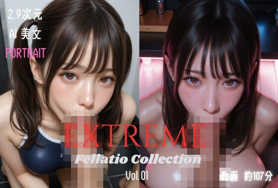 【2.9次元AI美女 PORTRAIT EXTREME Fellatio Collection VOL.01 AI SEX 動画集】KEI diffusion 3DCG