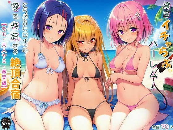 【濃厚イチャらぶハーレム！とらぶるヒロインが愛を共有する絶頂合宿【モモ・大人ヤミ・春菜編】】Velvet House 水着