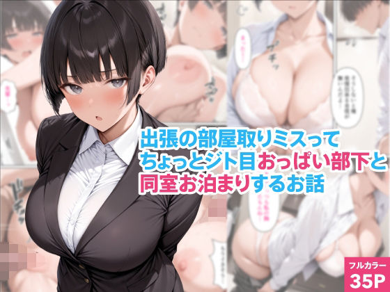 【出張の部屋取りミスってちょっとジト目おっぱい部下と同室お泊まりするお話】くろくろキャノン OL