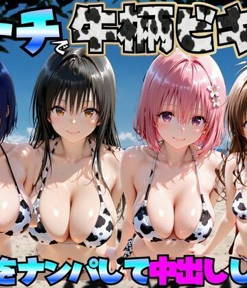 【ビーチで牛柄ビキニの美女をナンパして中出しした話 ToL◯VEる編】エロマンガ島2 巨乳