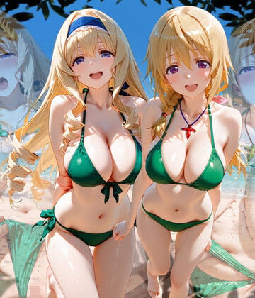 【ビーチで出会った美女をナンパしてメス堕ちさせた話 I○】ちこりこ 変身ヒロイン