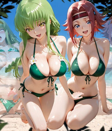 【ビーチで出会った美女をナンパしてメス堕ちさせた話 コー○ギアス編】ちこりこ 変身ヒロイン