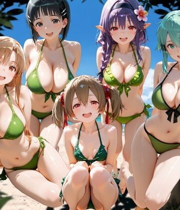 【ビーチで出会った美女をナンパしてメス堕ちさせた話 S○O】ちこりこ 変身ヒロイン