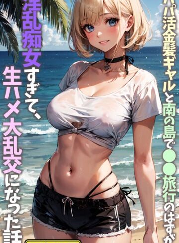 okita❤パパ活金髪ギャルと南の島で●●旅行のはずが、淫乱痴女すぎて、生ハメ大乱交になった話 モザイク版｜単行本